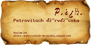 Petrovitsch Árvácska névjegykártya