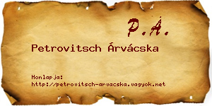 Petrovitsch Árvácska névjegykártya