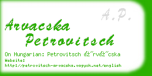 arvacska petrovitsch business card